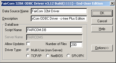 FAIRCOM ODBC WINDOWS XP DRIVER