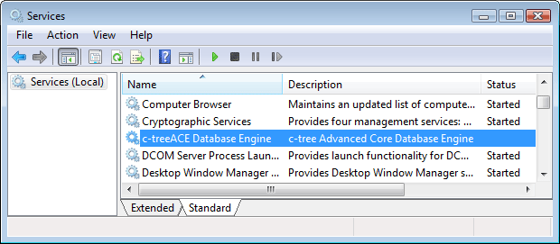 c-treeACE Windows Service