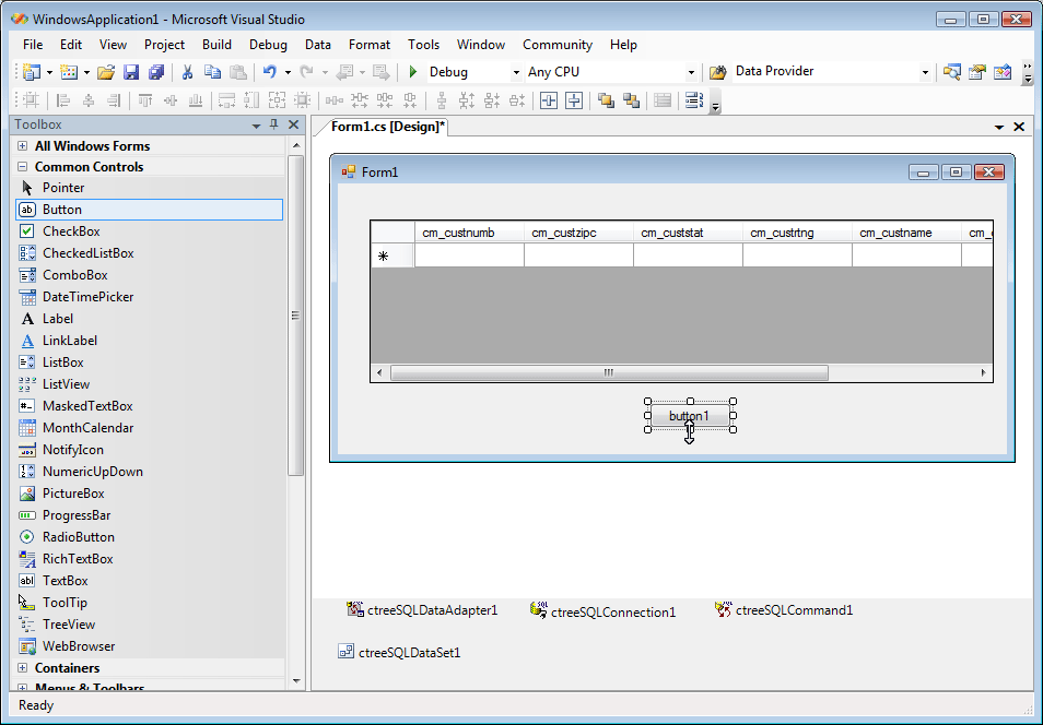 ADO.NET Visual Tutorial Fill Button