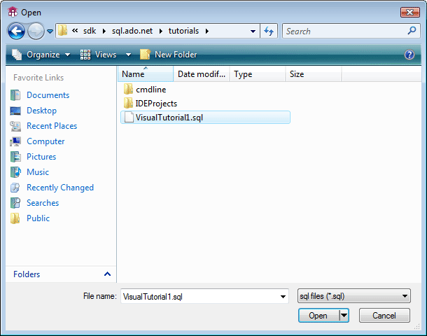 ADO.NET Visual Tutorial Load SQL Script3