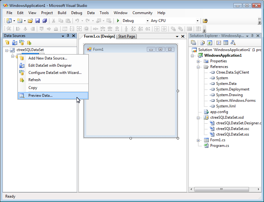 ADO.NET Visual Tutorial A Preview Data