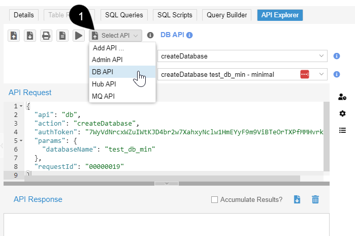 Select an API from the API Explorer tab of the Data Explorer web app.