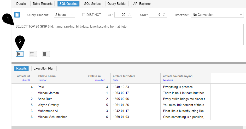 How to use the SQL Queries tab in Data Explorer.