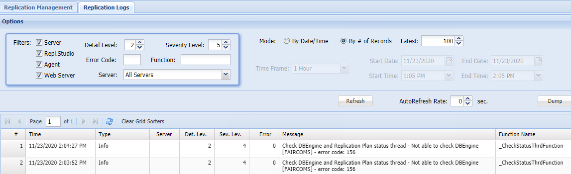 Replication logs