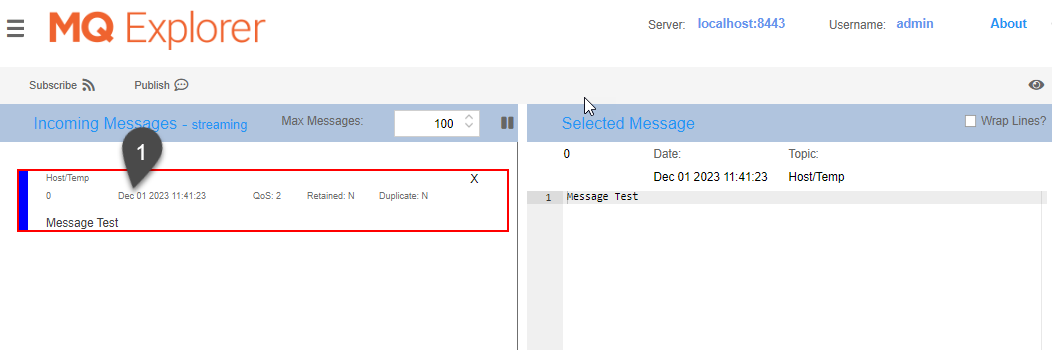 View messages in MQTT Management