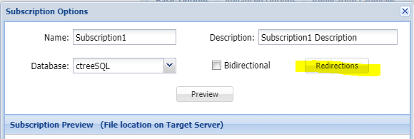 Subscription options window